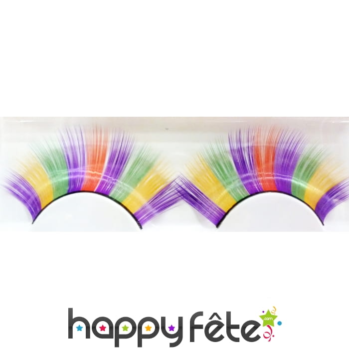 Faux cils disco multicolore