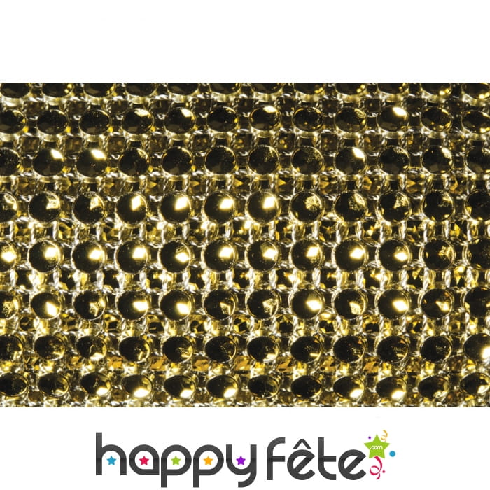 Fin chemin de table doré en strass