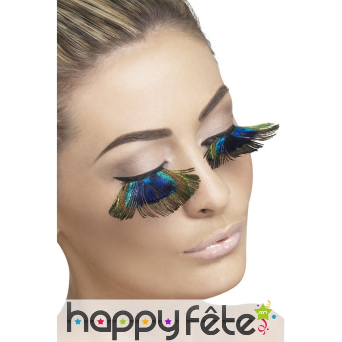 Faux-cils effet plumes de paon