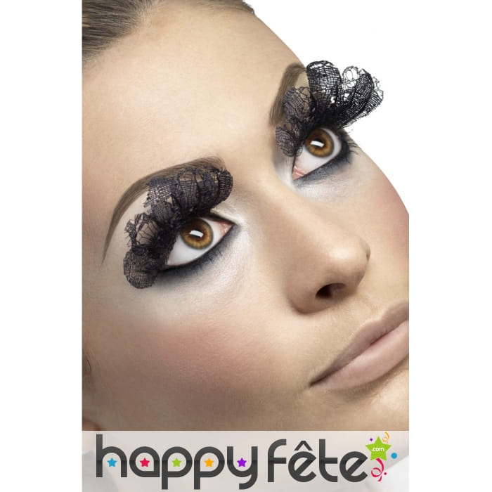 Faux-cils en dentelle noire