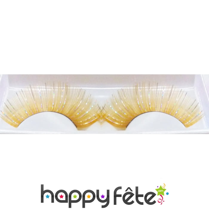 Faux cils jumbo or lame argent