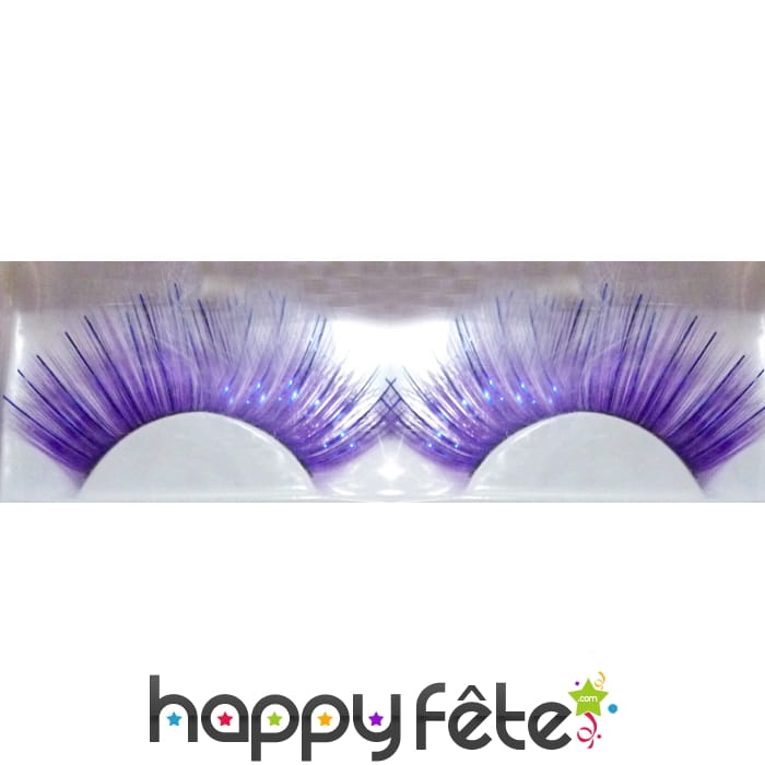 Faux cils jumbo violet lame bleu