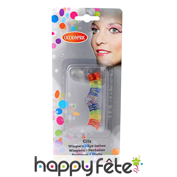 Faux-cils multicolores autofixants