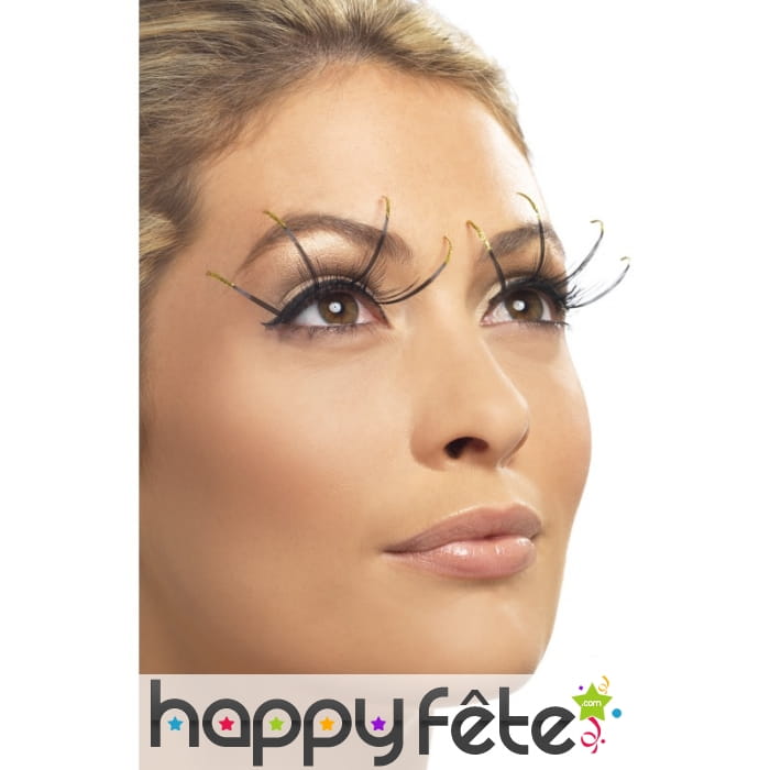 Faux cils noir or