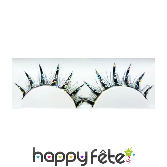 Faux cils noirs irises pointues