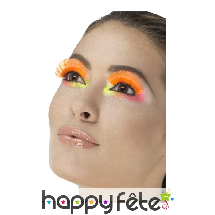Faux cils orange fluo années 80