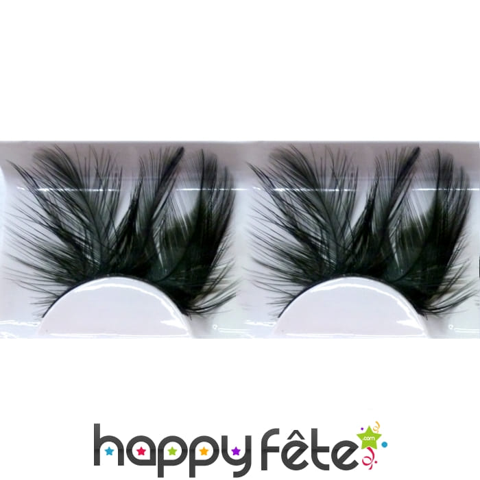Faux cils plumes noir