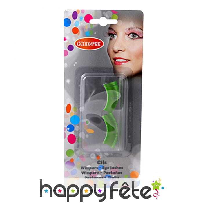 Faux-cils vert fluo autofixants