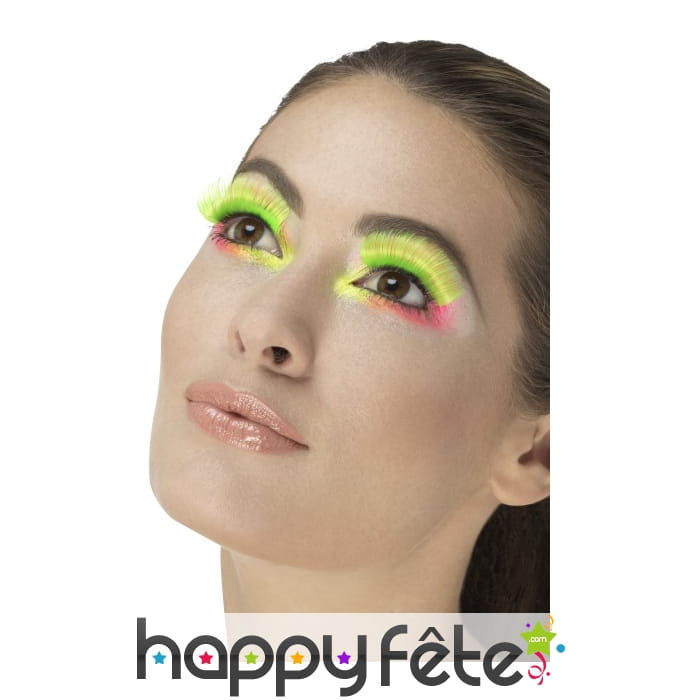 Faux cils verts fluo 80's