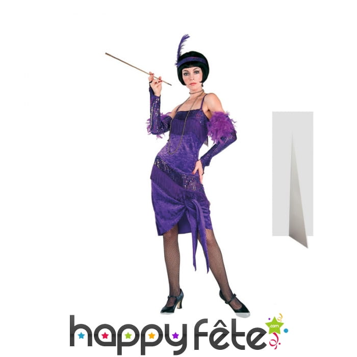 Femme charleston violette, taille réelle en carton