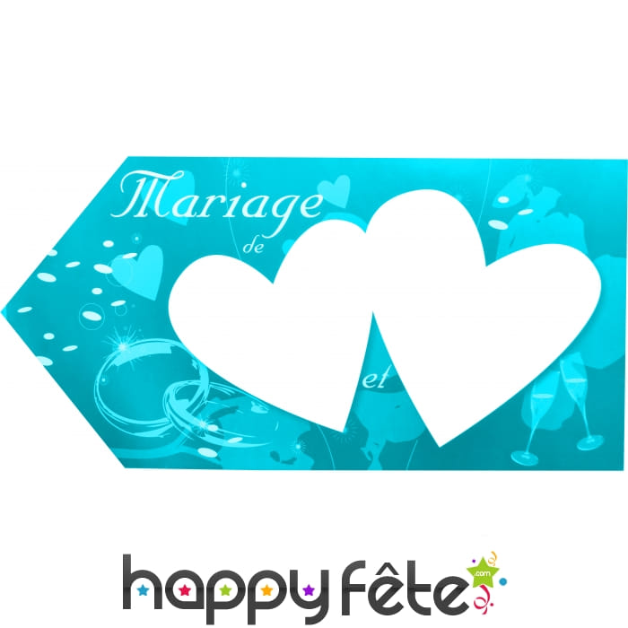 Fleche d'indication mariage turquoise