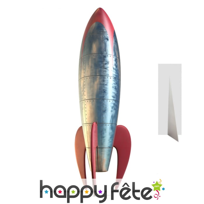 Fusée en carton plat, design années 50