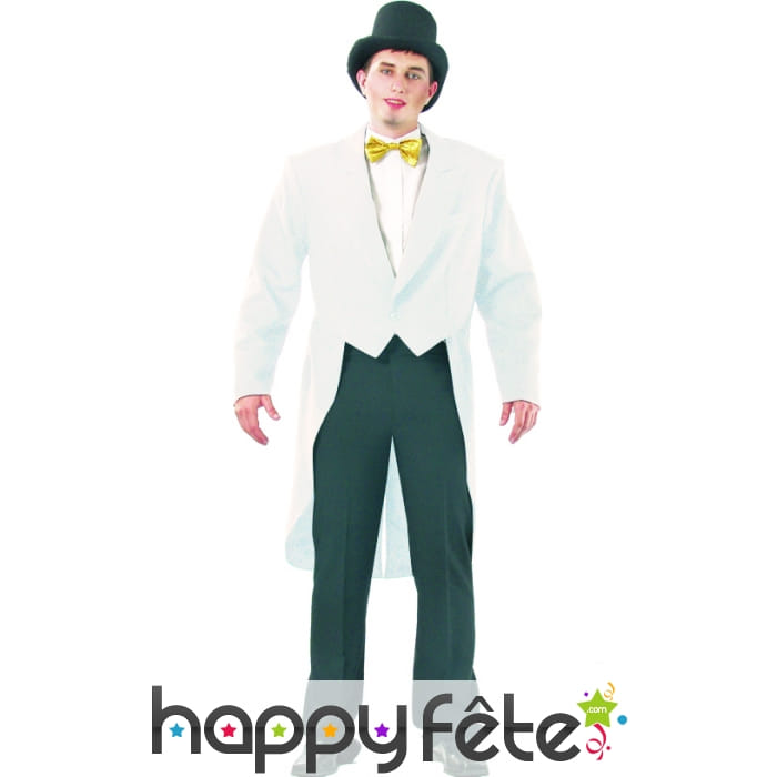 Frac gabardine blanc pour homme