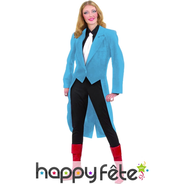 Frac gabardine bleu ciel pour femme