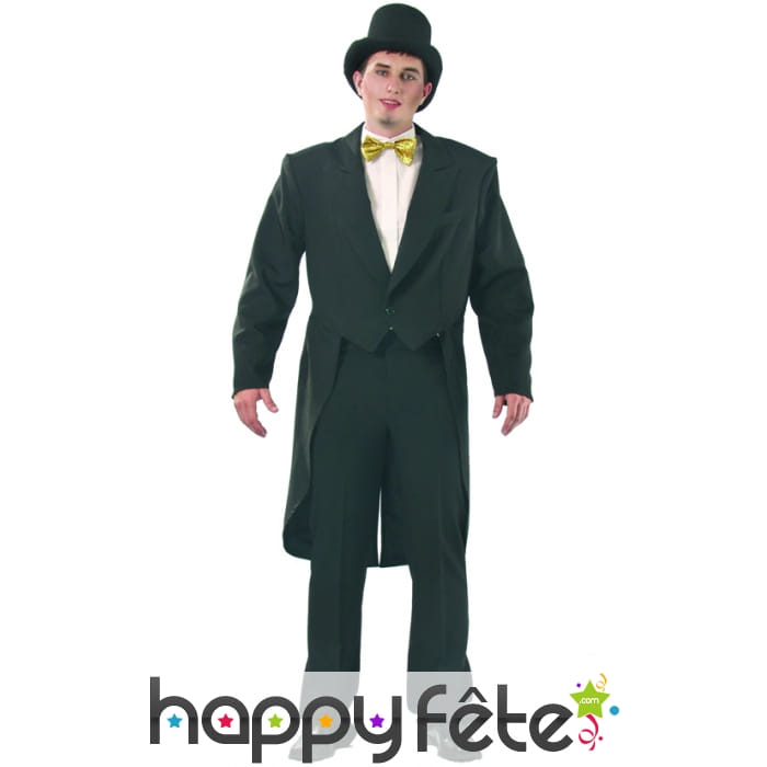 Frac gabardine noir pour homme