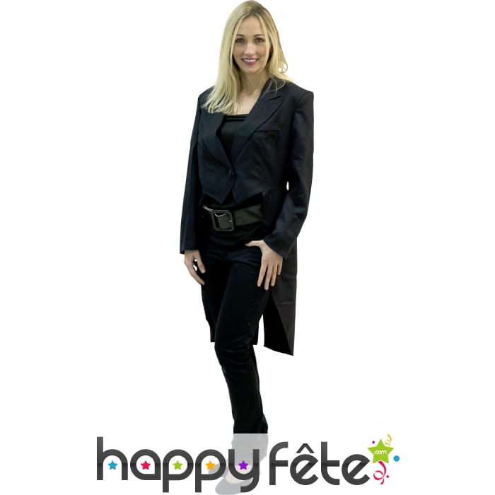 Frac gabardine noire pour femme