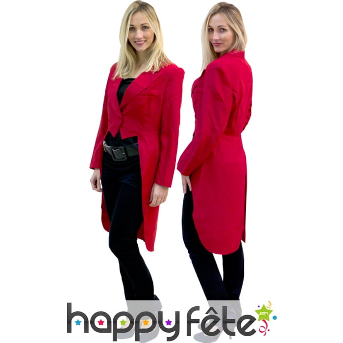 Frac gabardine rouge pour femme