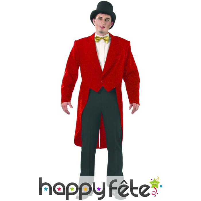 Frac gabardine rouge pour homme