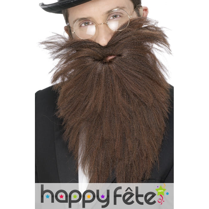 Fausse longue barbe avec moustaches chatains