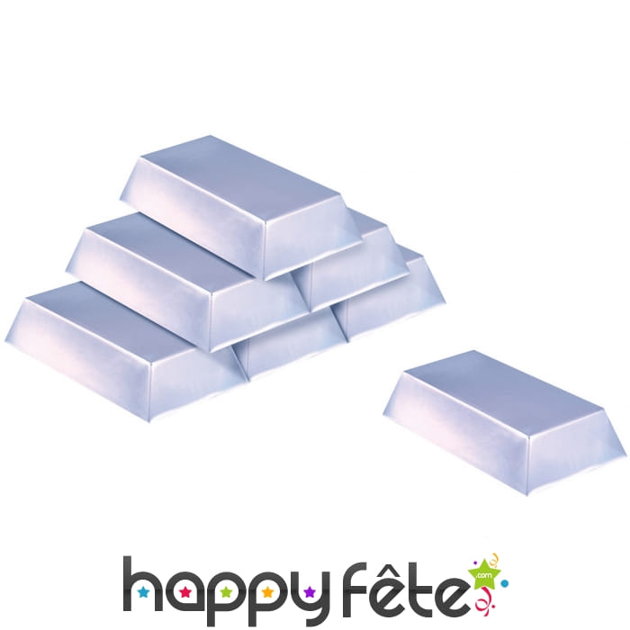 Faux lingots d'argent creux, en plastique