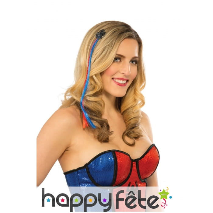 Fausse mèche de cheveux Spiderman pour femme