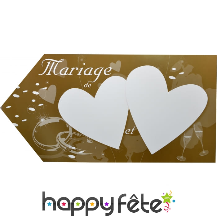 Fleche marron d'indication pour mariage