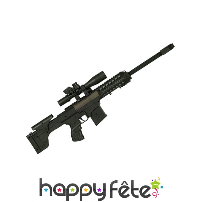 Fausse Mitraillette noire unie de 50cm, sonore