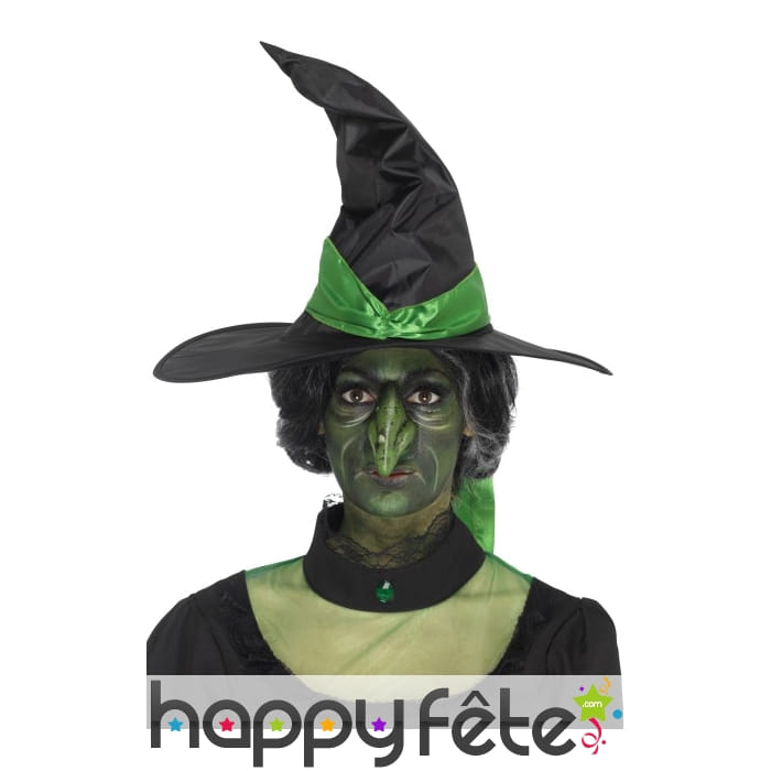 Faux nez vert de sorcière en latex