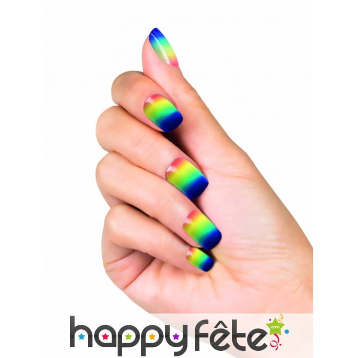 Faux ongles arc-en-ciel