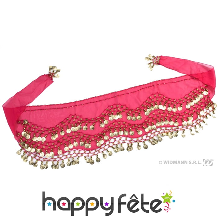 Foulard oriental rose et décoré