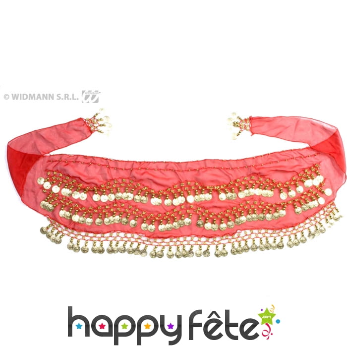 Foulard oriental rouge et décoré