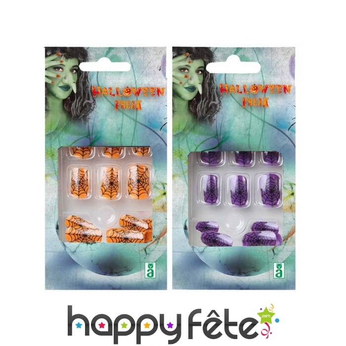 Faux ongles toiles d'araignées