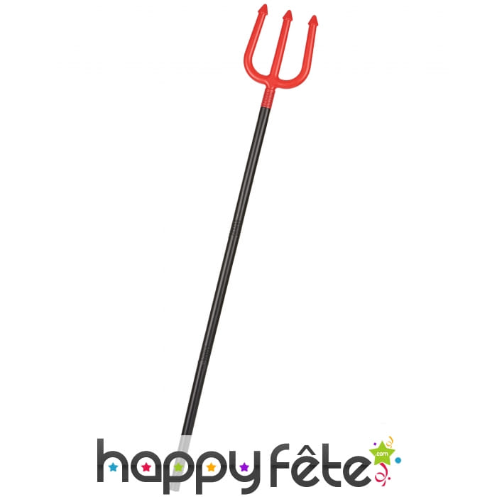 Fourche rouge diable rouge de 120 cm, en plastique