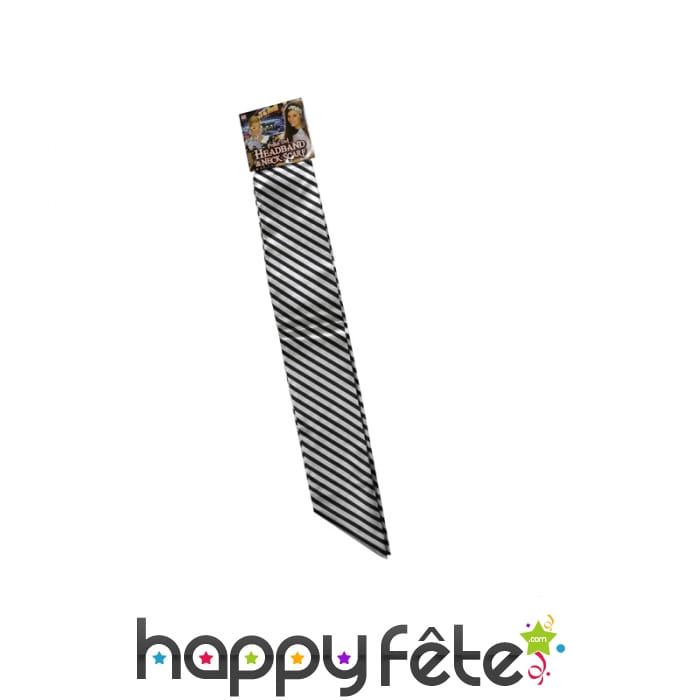 Foulard rayé noir et blanc, satin