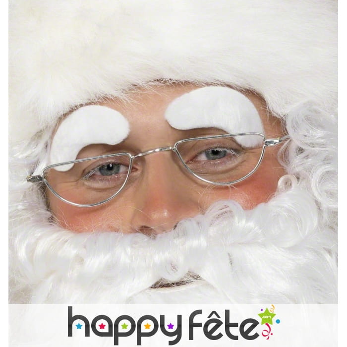 Faux sourcils de pere noel blanc