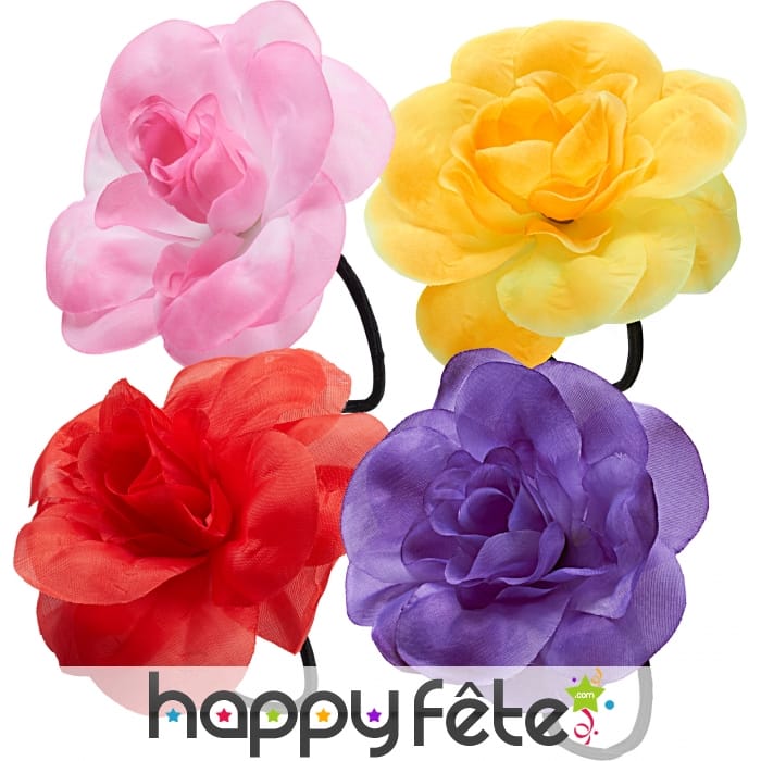 Fleur sur elastique couleurs assorties