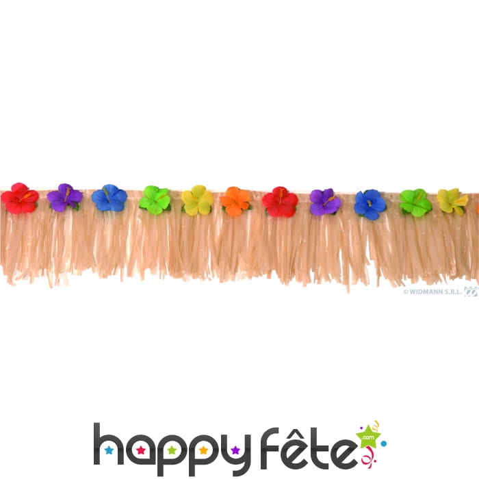 Frange tropicale avec fleurs d'hibiscus