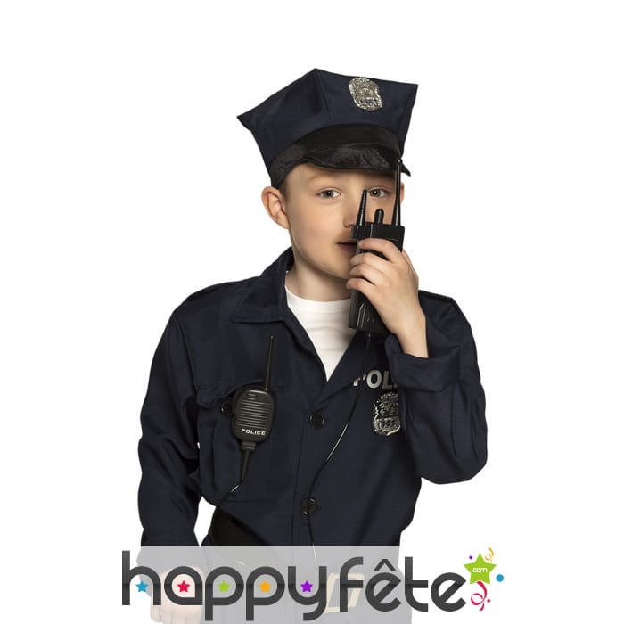 Faux talkie walkie de police pour enfant