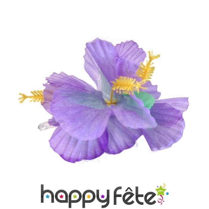 Fleur violette sur barrette à cheveux