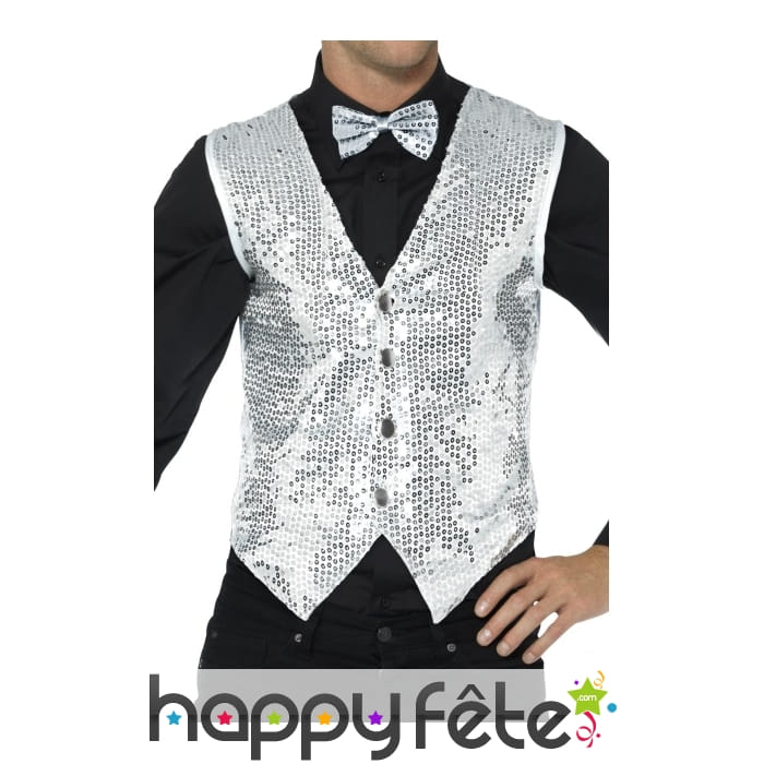 Gilet argenté à sequins