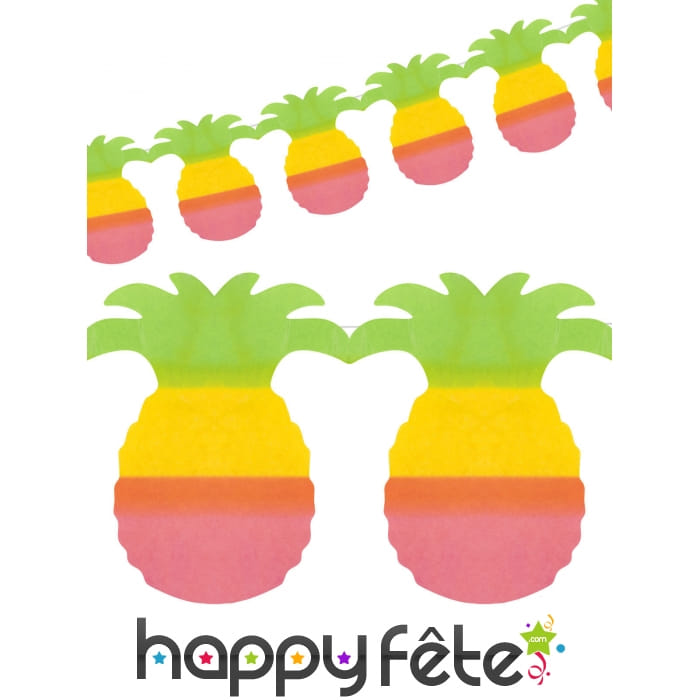 Guirlande ananas colorés de 4m