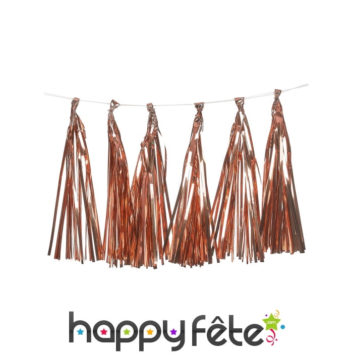 Guirlande à tassels roses effet métalisé de 250 cm