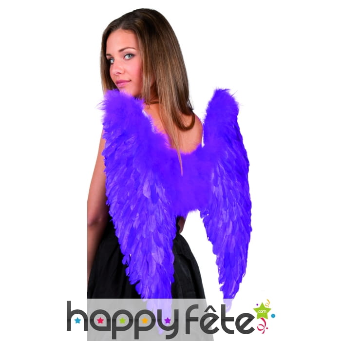 Grandes ailes violette d'ange en plumes