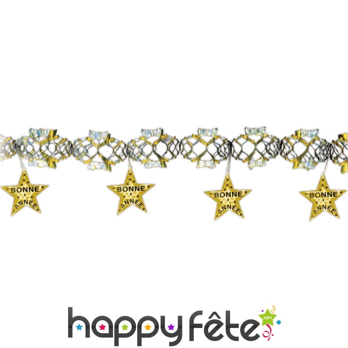Guirlande bonne année avec étoiles imprimées