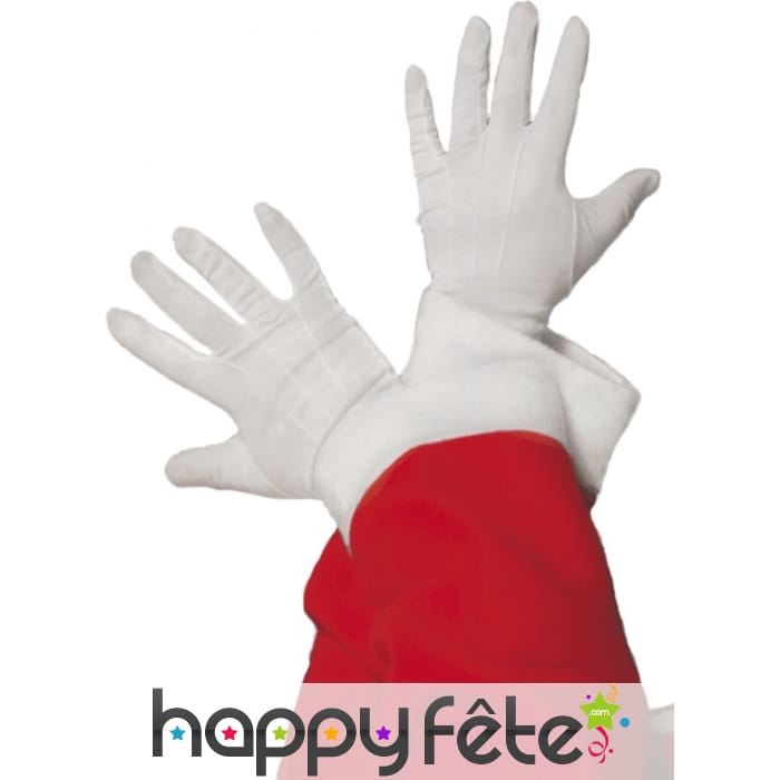Gants blanc de père noel