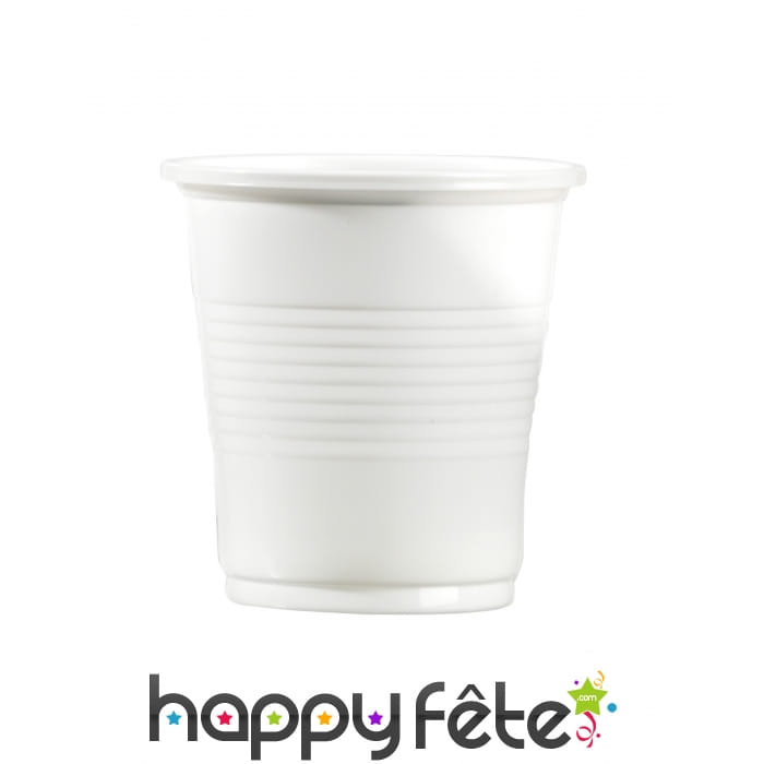 Gobelets blancs de 10cl en plastique