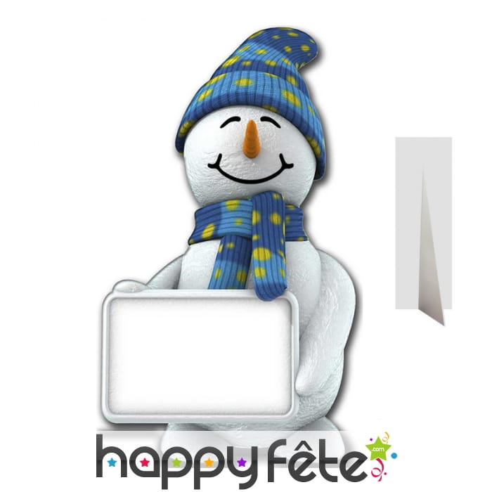 Grand bonhomme de neige plat avec tableau