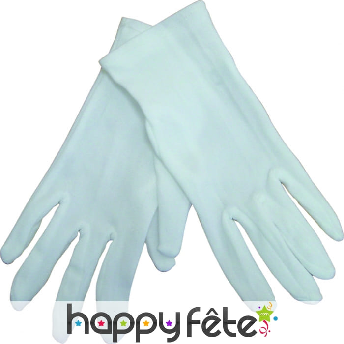 Gants blancs en polyester pour enfant.
