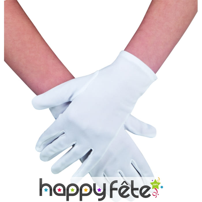 Gants blancs en polyester