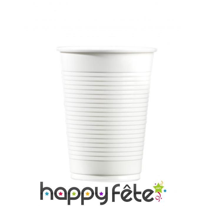 Gobelets blancs en plastique de 20cl